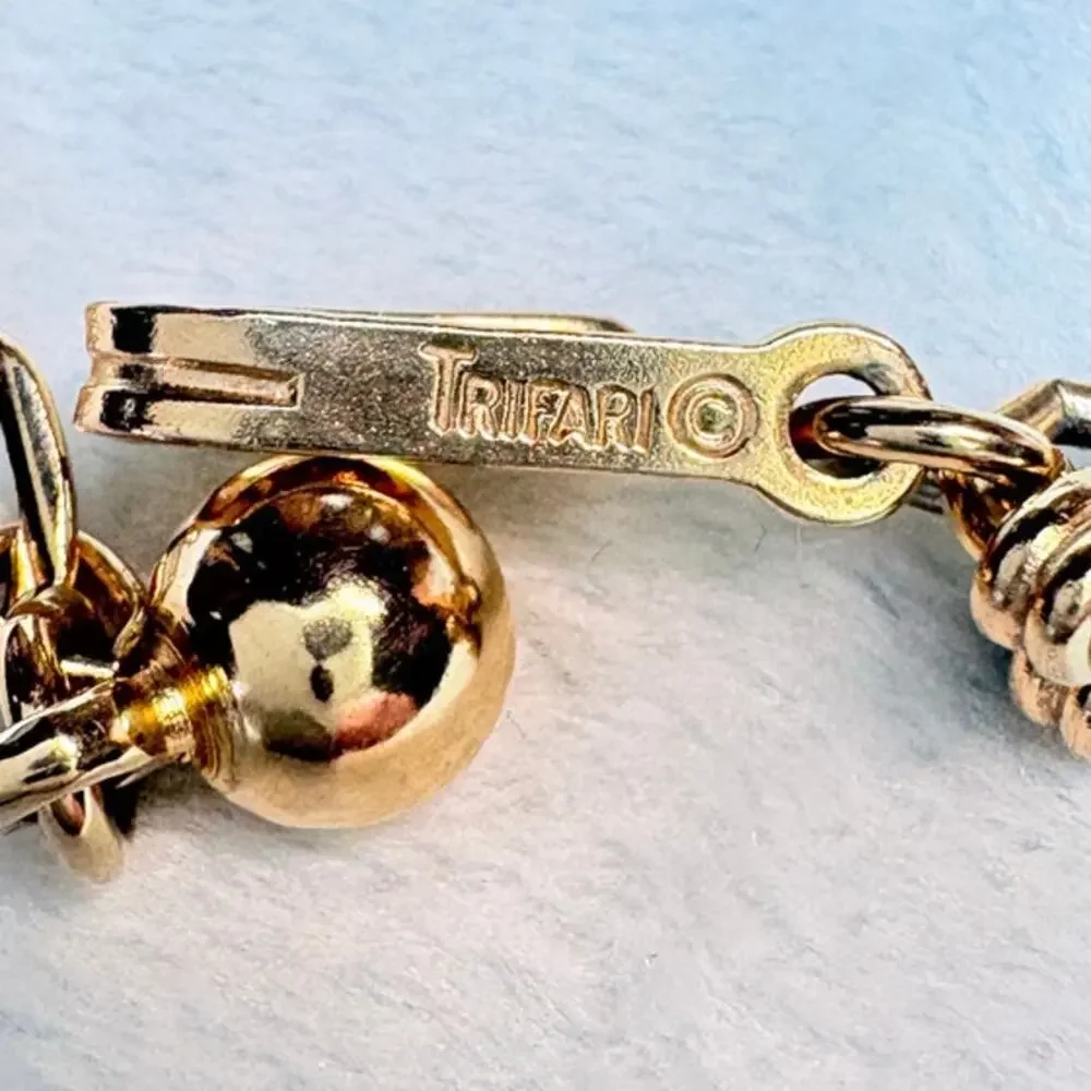 Crown Trifari Cast Ribbon Floral Necklace • c.1958–64 • Birthday Ribbon
